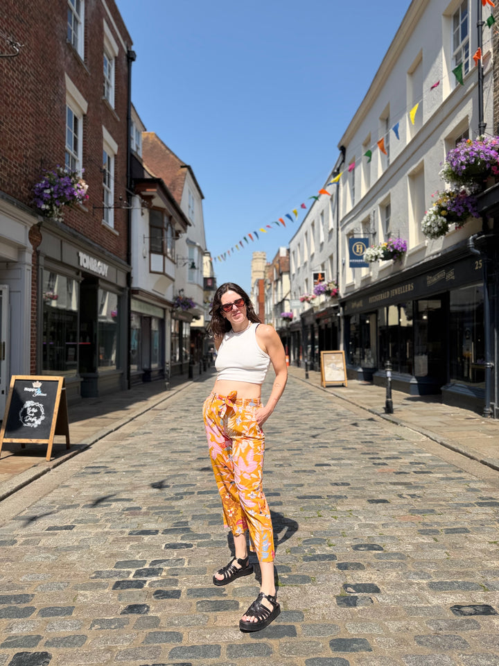 Saffron Floral Print Trousers