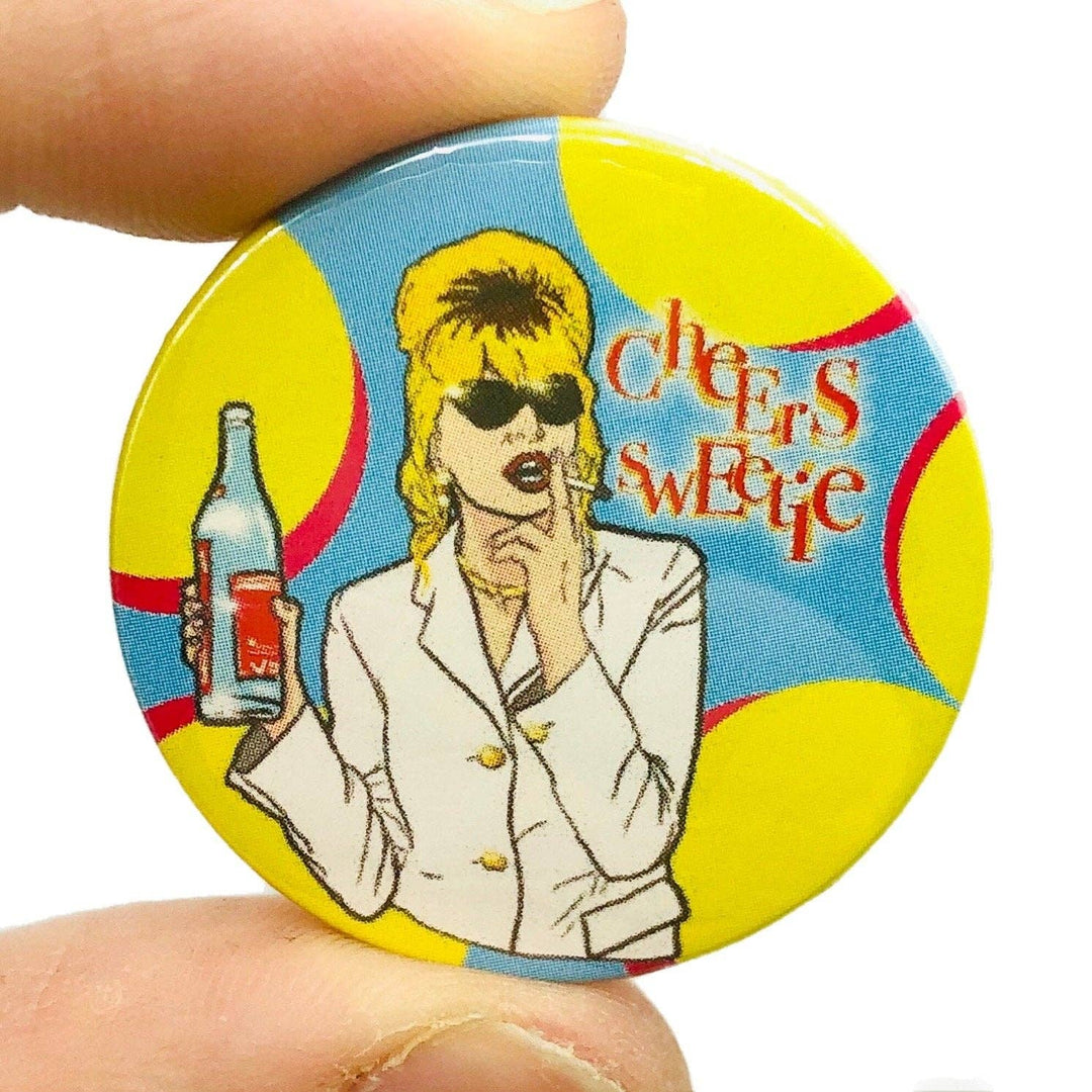 Ab Fab Patsy Button Pin Badge - Violet Elizabeth - Jewellery
