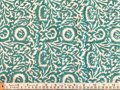Abstract flower Block Printed Fabric - Violet Elizabeth - Haberdashery