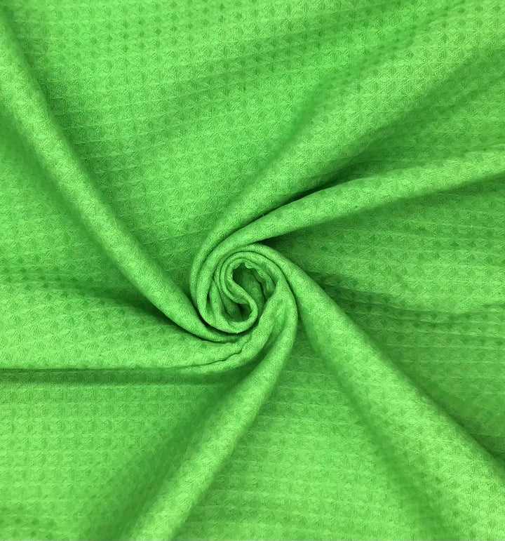 Acidic Granny Smith Green Waffle Waffle Hand Dyed Fabric