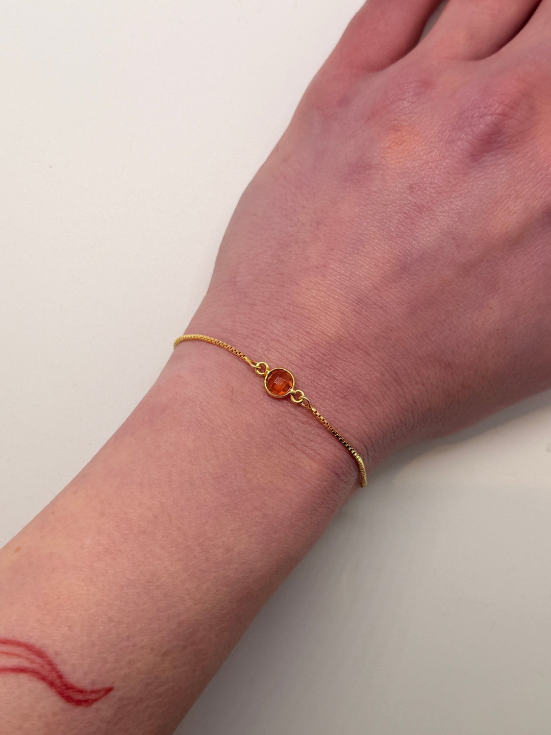 Adjustable Carnelian And Gold Plated Bracelet - Violet Elizabeth - Jewellery