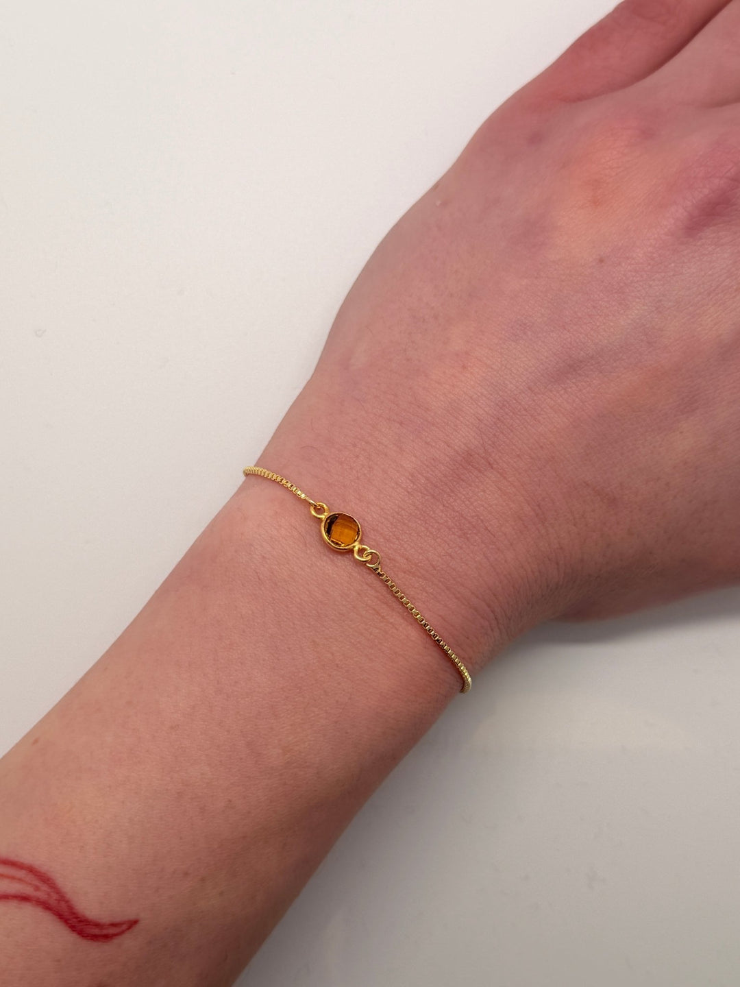 Adjustable Citrine And Gold Plated Bracelet - Violet Elizabeth - Jewellery