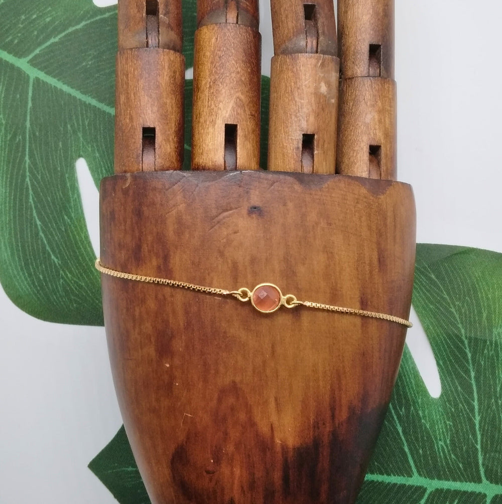 Adjustable Orange Cats Eye Bracelet - Violet Elizabeth - Jewellery