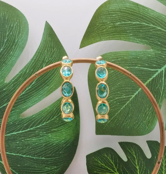 Apatite Bound Gemstones Earrings - Violet Elizabeth - Jewellery