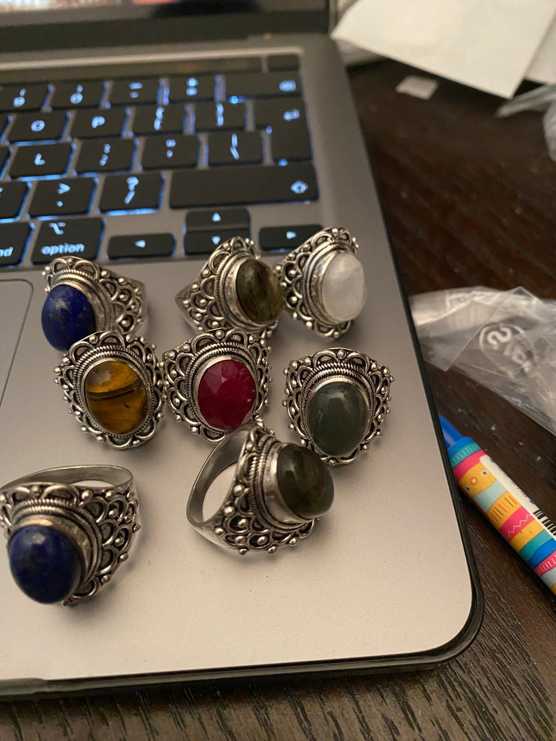 Ariel Silver Plated & Brass Ring: Various Stones - Violet Elizabeth - Jewellery