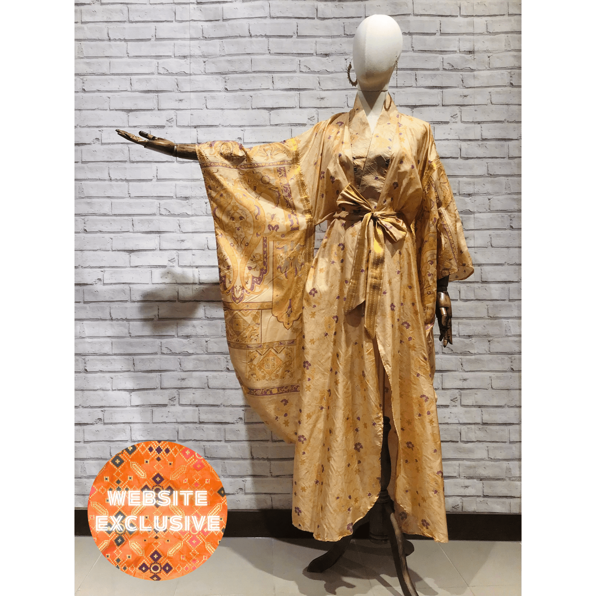Art Deco Goddess Silk Kimono - Violet Elizabeth - Clothing
