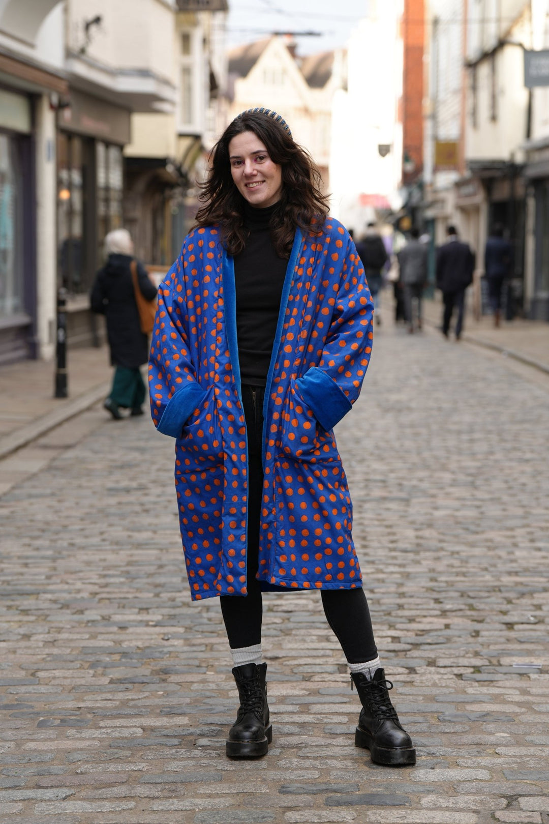 Azule Velvet Coat Long In Rare Batik - Violet Elizabeth - Clothing