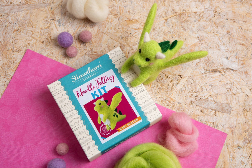 Baby Dragon Mini Needle Felting Kit | Complete Craft Kit - Violet Elizabeth - Haberdashery