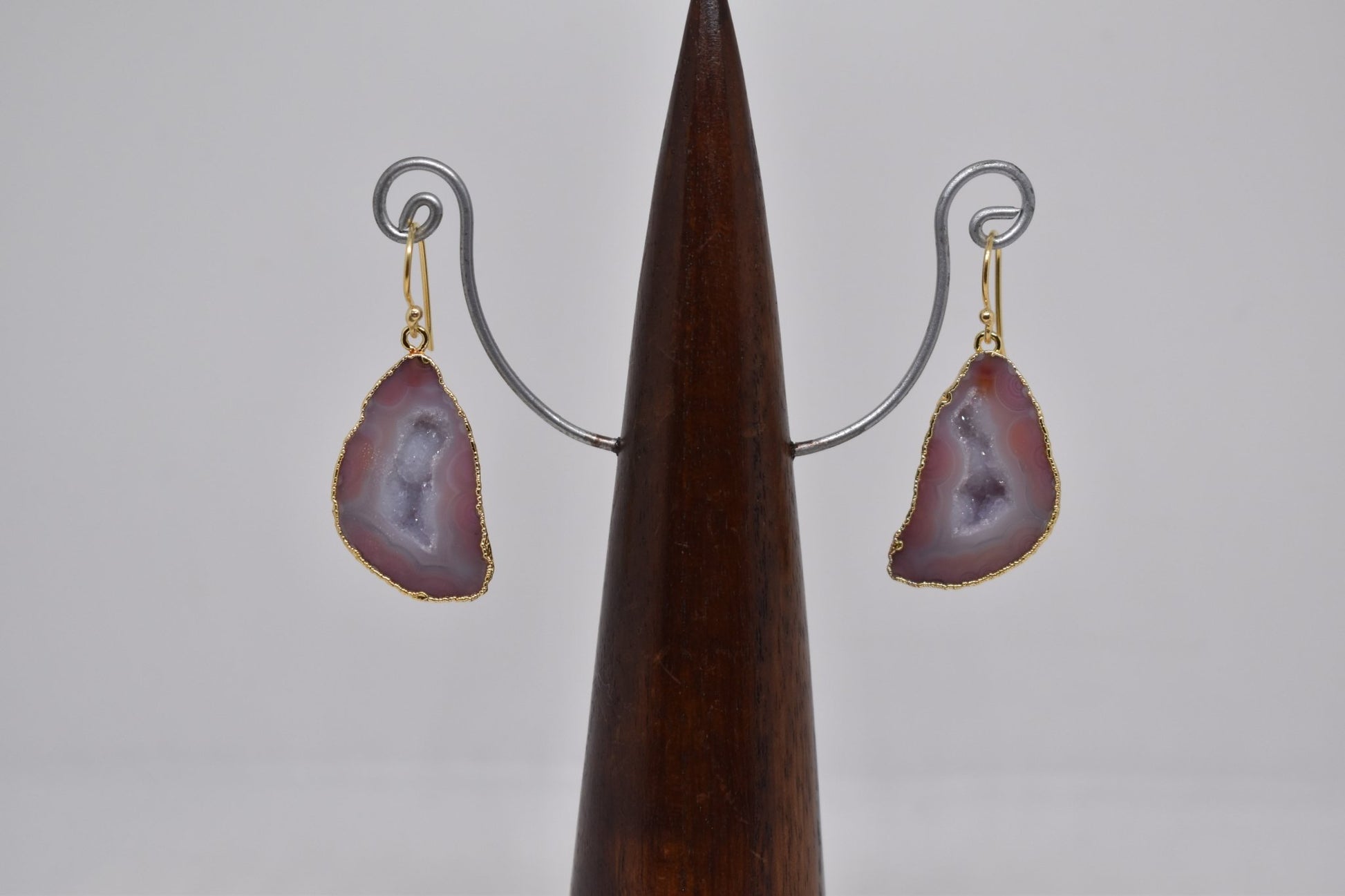 Baby Pink Geode Druzy Earrings - Violet Elizabeth - Jewellery