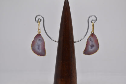 Baby Pink Geode Druzy Earrings - Violet Elizabeth - Jewellery