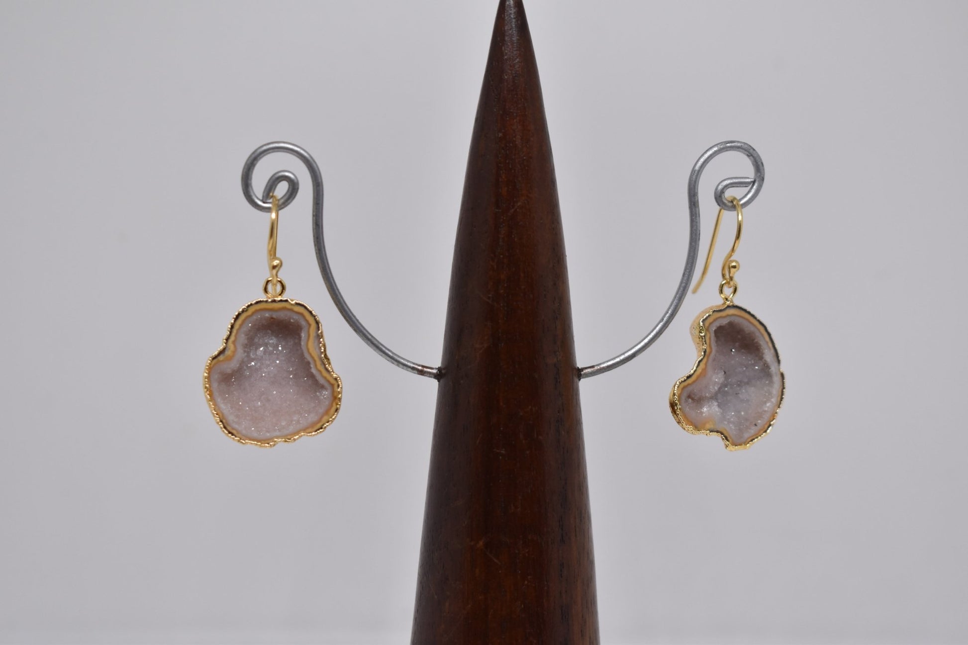 Baby Pink Geode Druzy Earrings - Violet Elizabeth - Jewellery