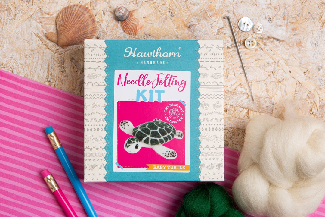 Baby Sea Turtle Mini Needle Felting Kit | Complete Craft Kit - Violet Elizabeth - Haberdashery