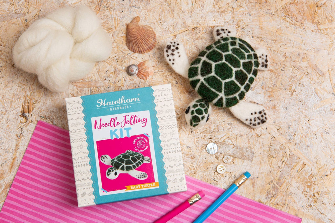 Baby Sea Turtle Mini Needle Felting Kit | Complete Craft Kit - Violet Elizabeth - Haberdashery