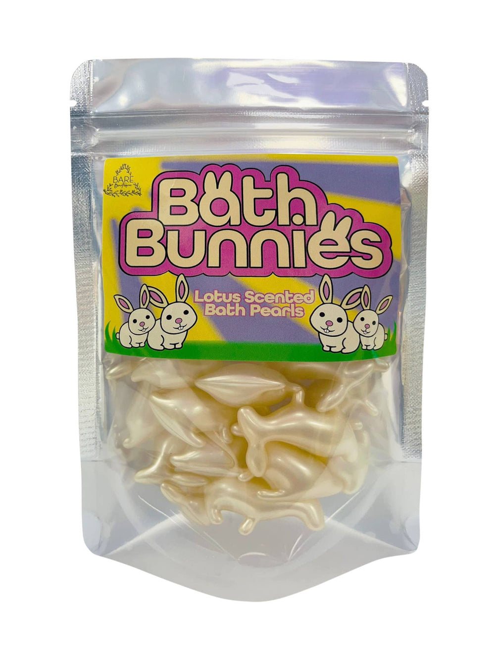 Bath Bunnies - 15 Rabbit Shaped Bath Pearls - Lotus - Violet Elizabeth - 