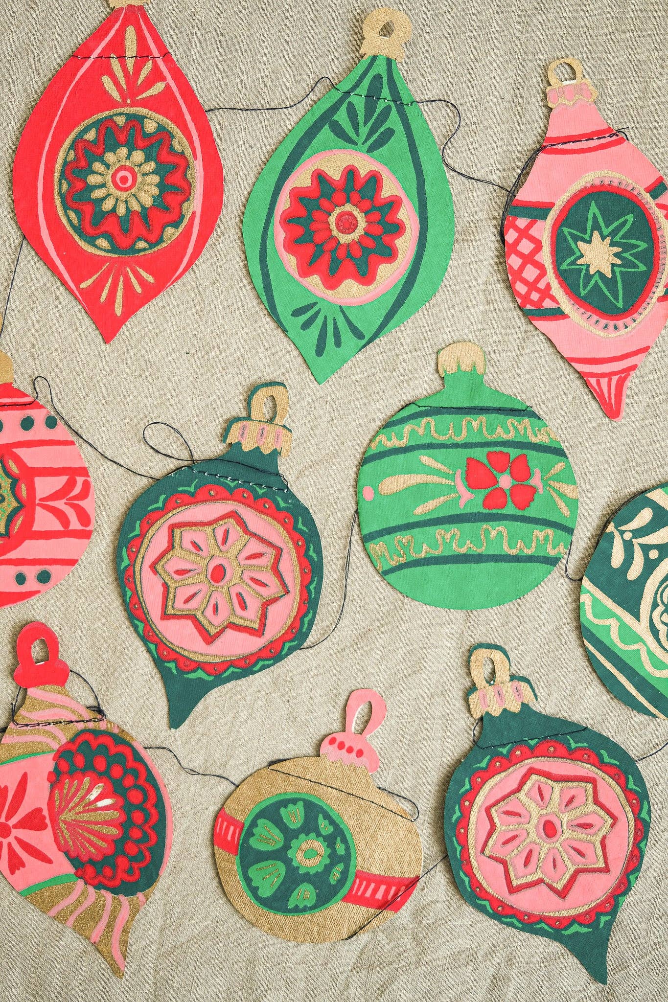 Baubles Sewn Garland - Violet Elizabeth - 