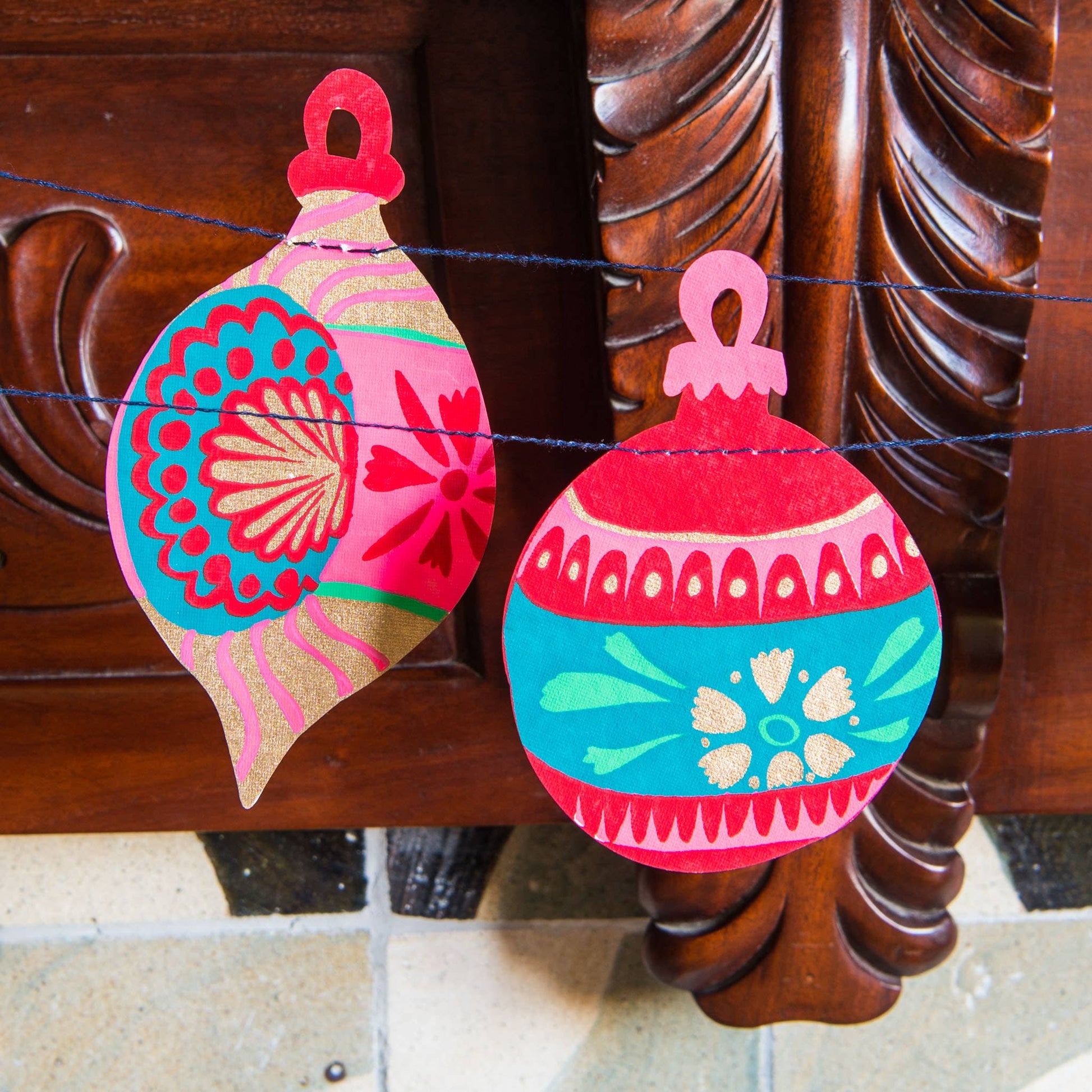 Baubles Sewn Garland - Violet Elizabeth - 