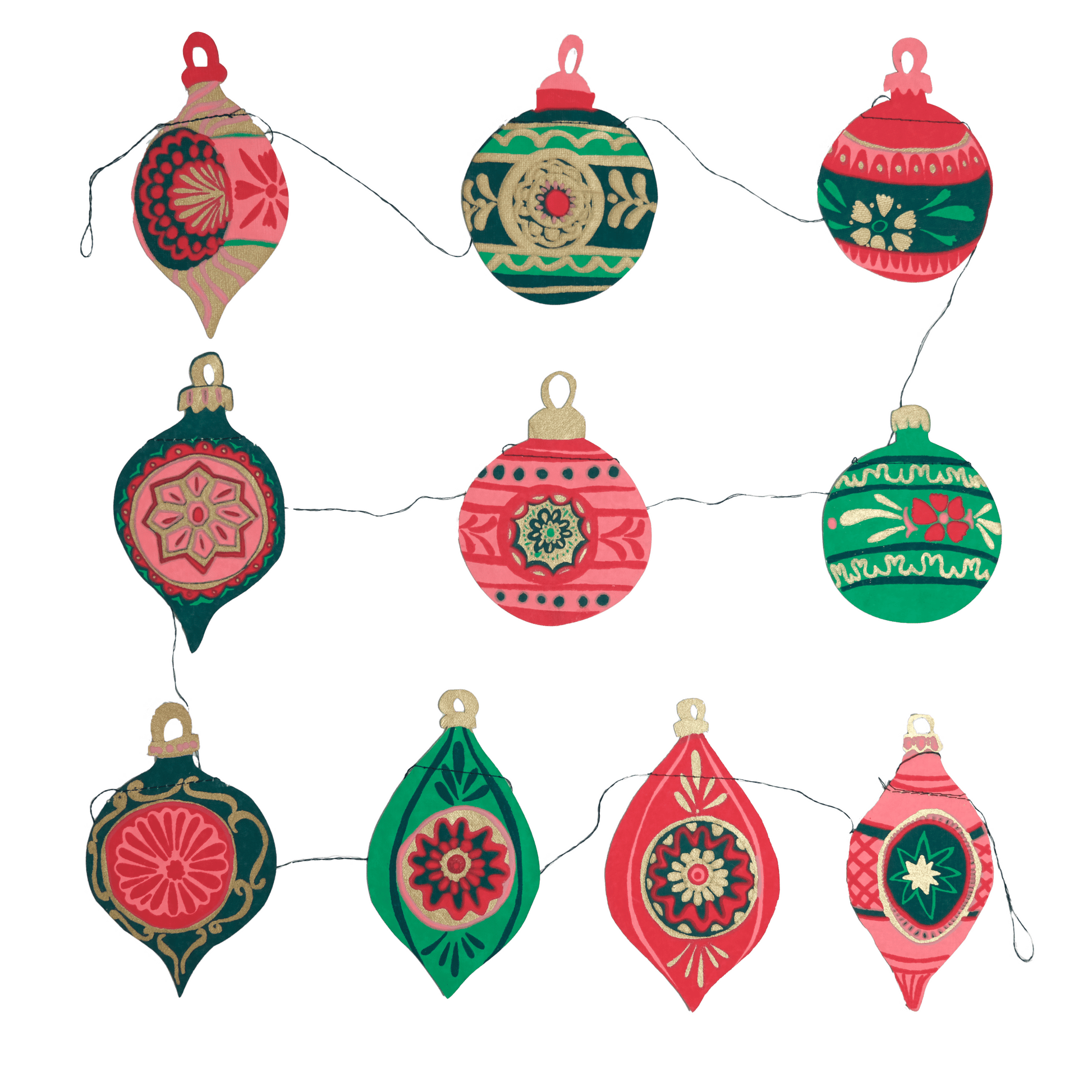 Baubles Sewn Garland - Violet Elizabeth - 