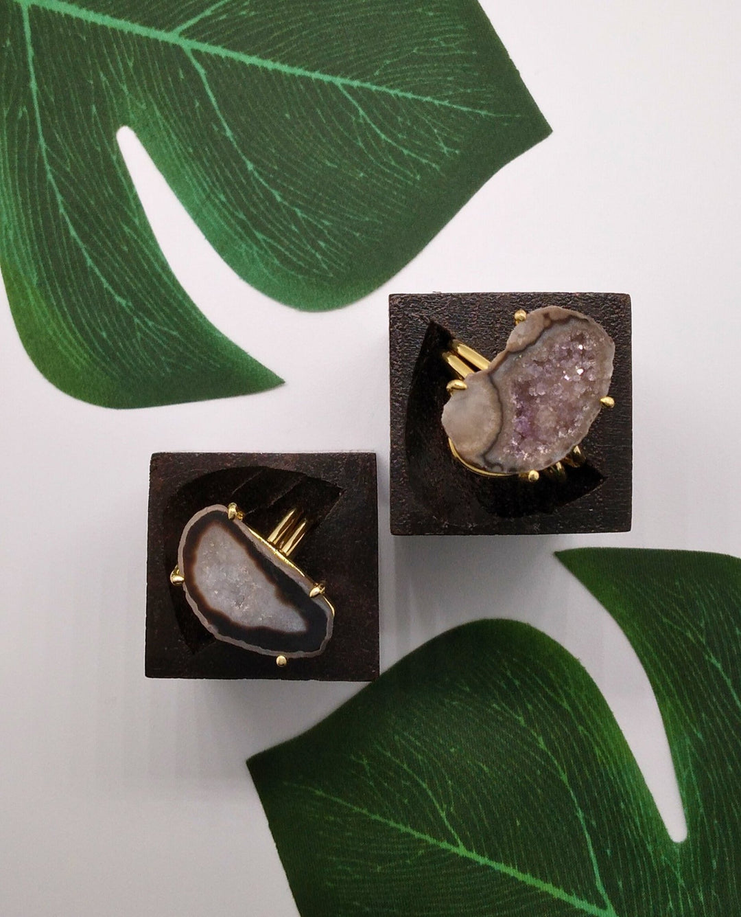 Black Claw Geode Druzy Ring - Violet Elizabeth - Jewellery