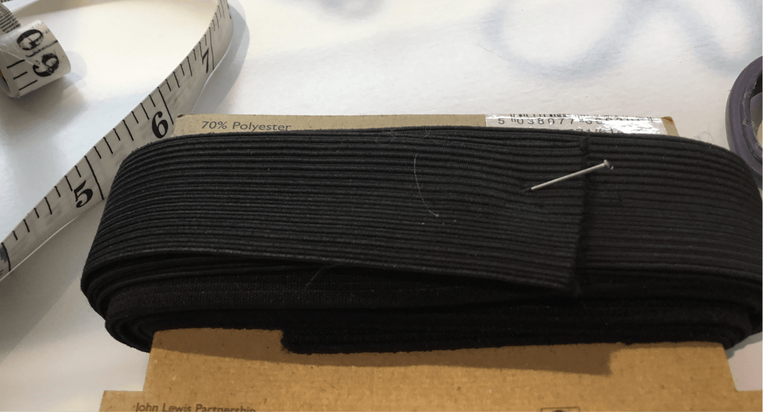 Black corded Elastic 25mm - Violet Elizabeth - Haberdashery