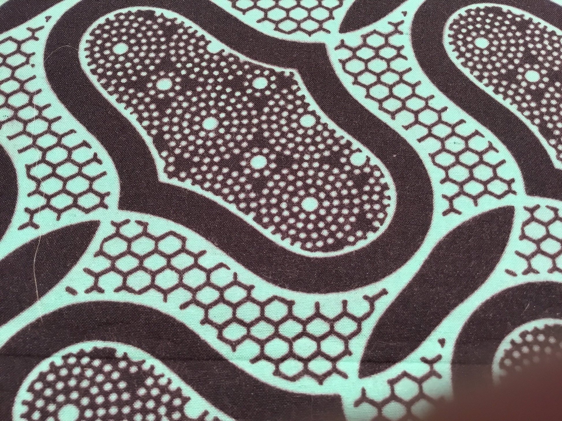 Black & green amoeba Wax print fabric - Violet Elizabeth - Haberdashery