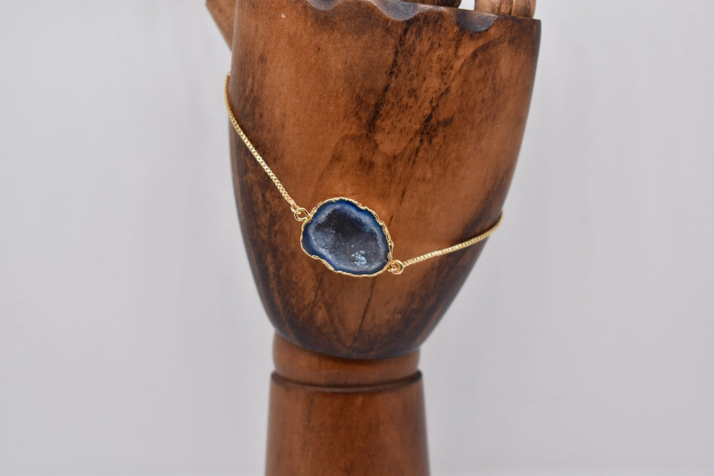 Black Half Geode Druzy Bracelet - Violet Elizabeth - Jewellery
