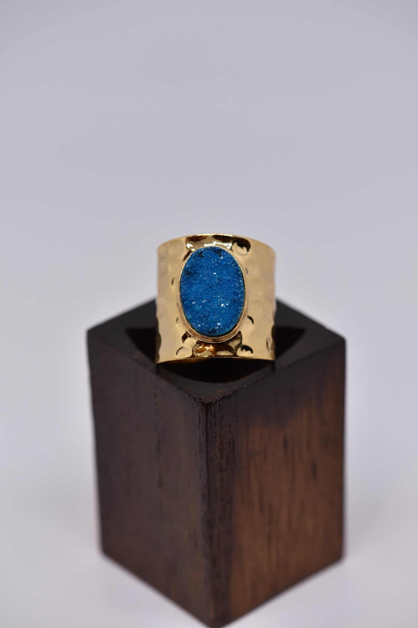 Blue Lagoon Crystal Crush Agate Ring - Violet Elizabeth - Jewellery