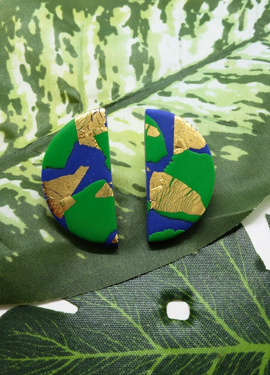 Blue Lagoon Half Moon Studs - Violet Elizabeth - Jewellery