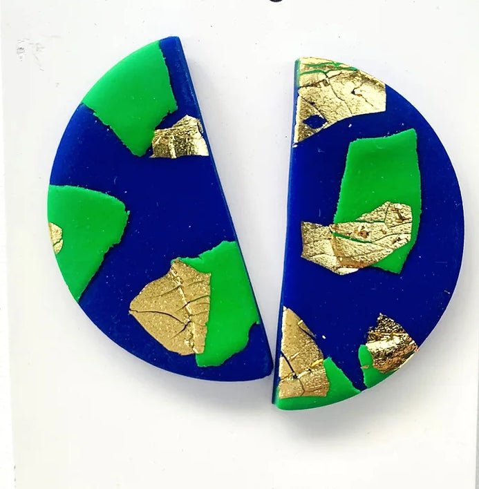 Blue Lagoon Half Moon Studs - Violet Elizabeth - Jewellery