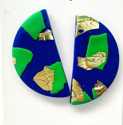 Blue Lagoon Half Moon Studs - Violet Elizabeth - Jewellery
