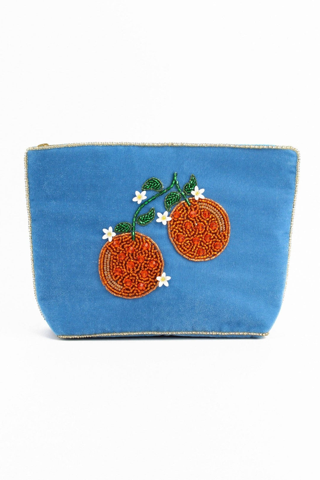 BLUE ORANGE MEDIUM POUCH - Violet Elizabeth - 