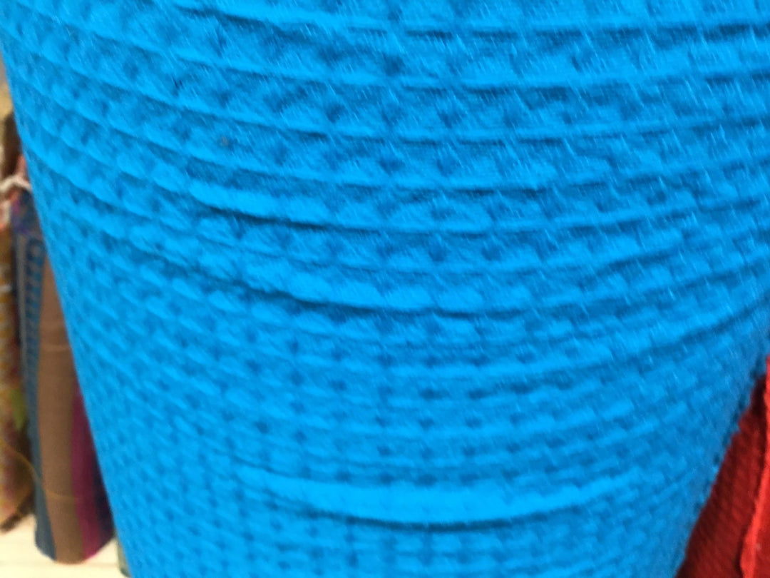 Blue Waffle hand dyed Fabric 100% Cotton - Violet Elizabeth - Haberdashery