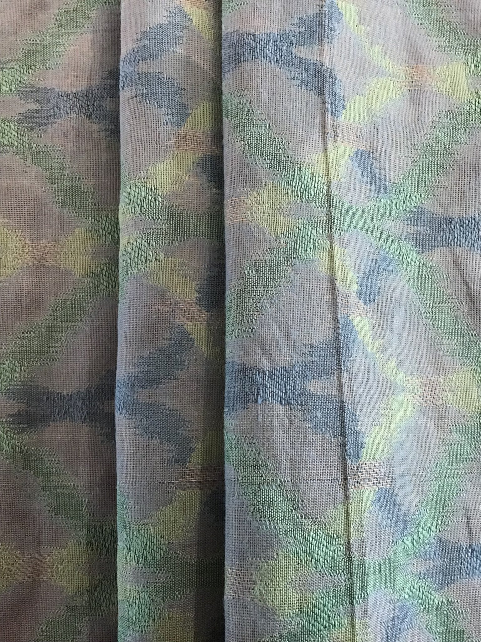 blue/green jaquard fabric - Violet Elizabeth - Haberdashery
