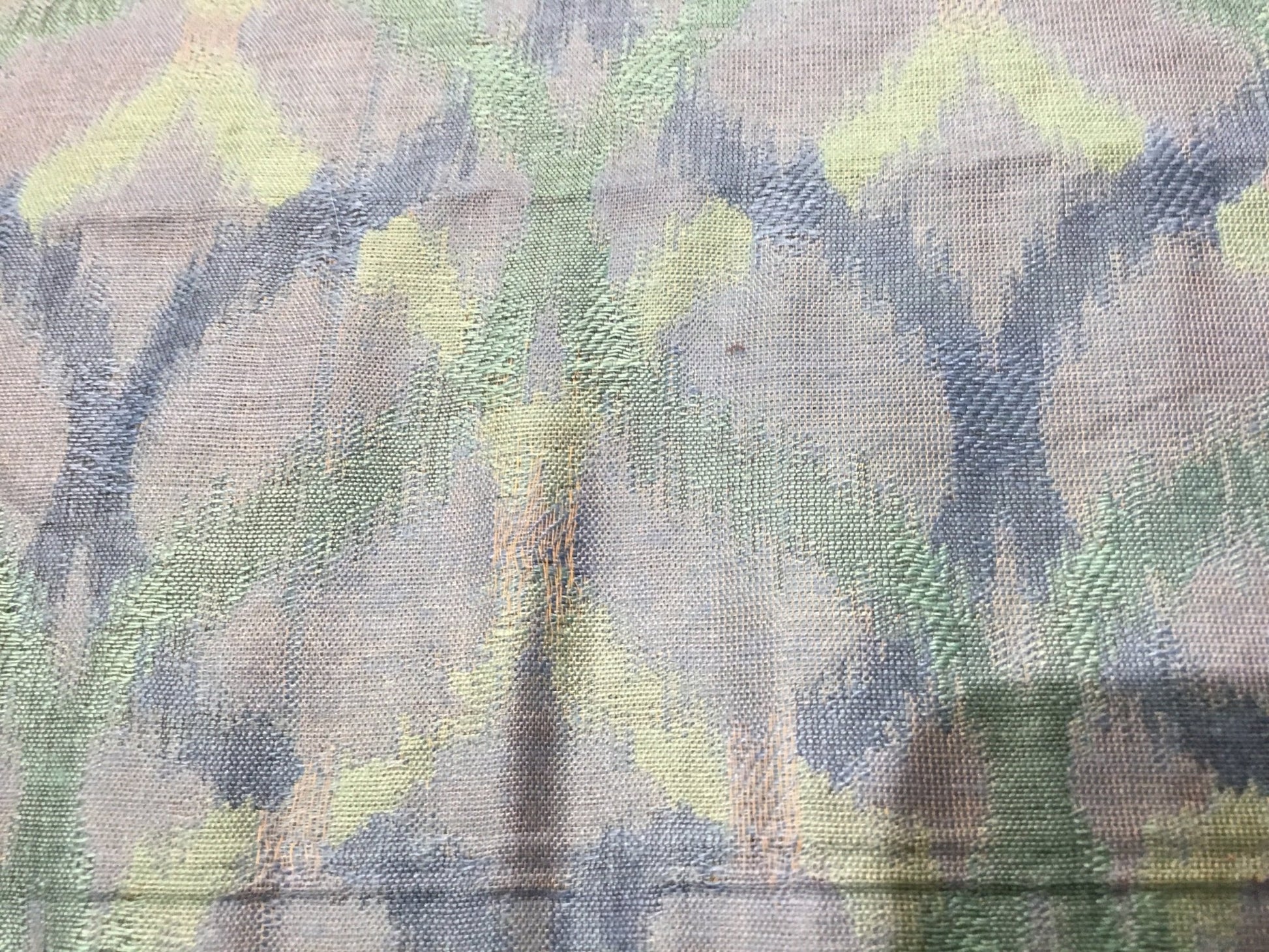 blue/green jaquard fabric - Violet Elizabeth - Haberdashery