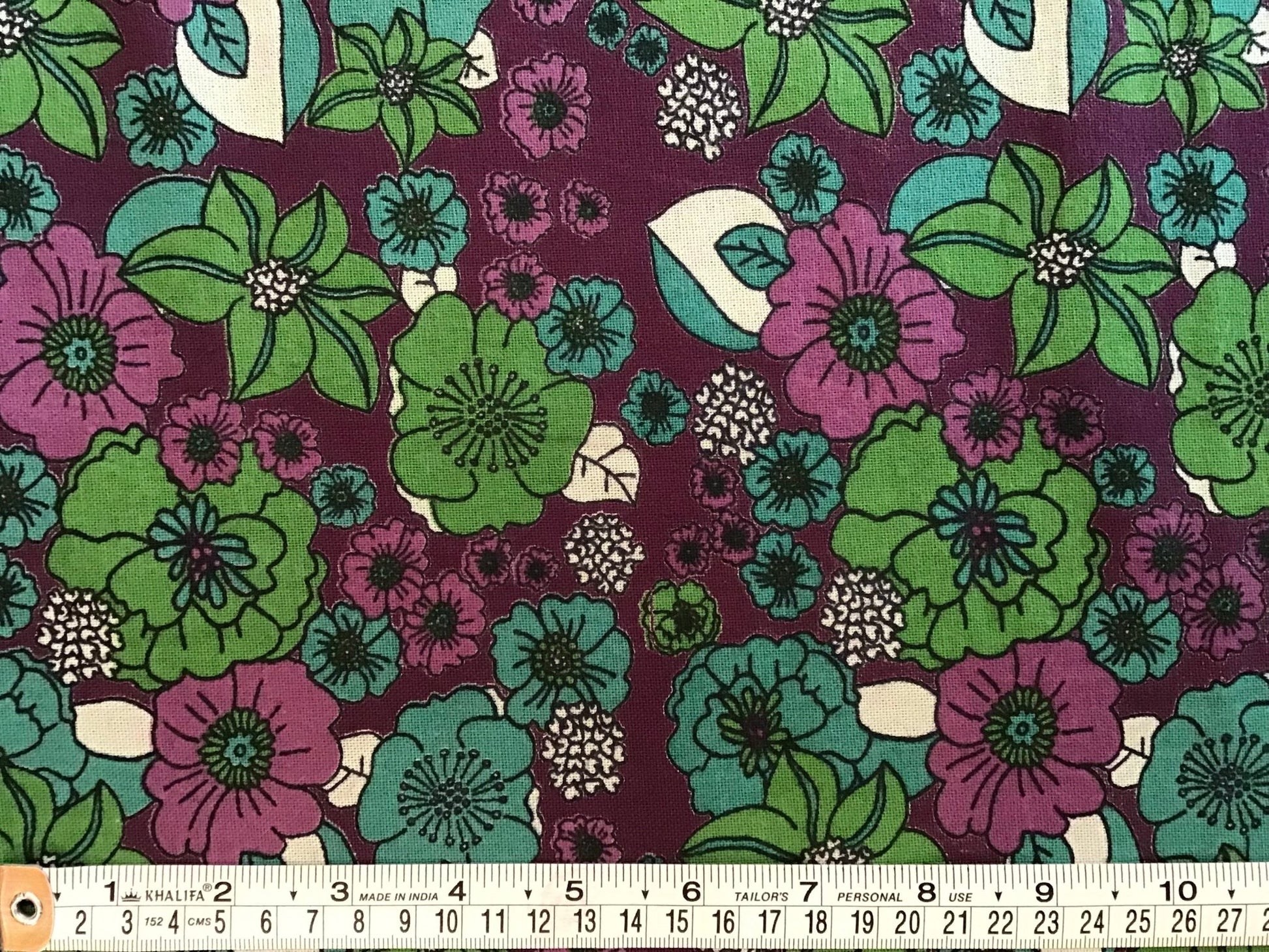 Botanical Screen Printed Sheeting - Violet Elizabeth - Haberdashery