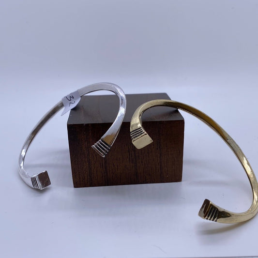Brass Bangle with etched opening - Violet Elizabeth - Jewellery