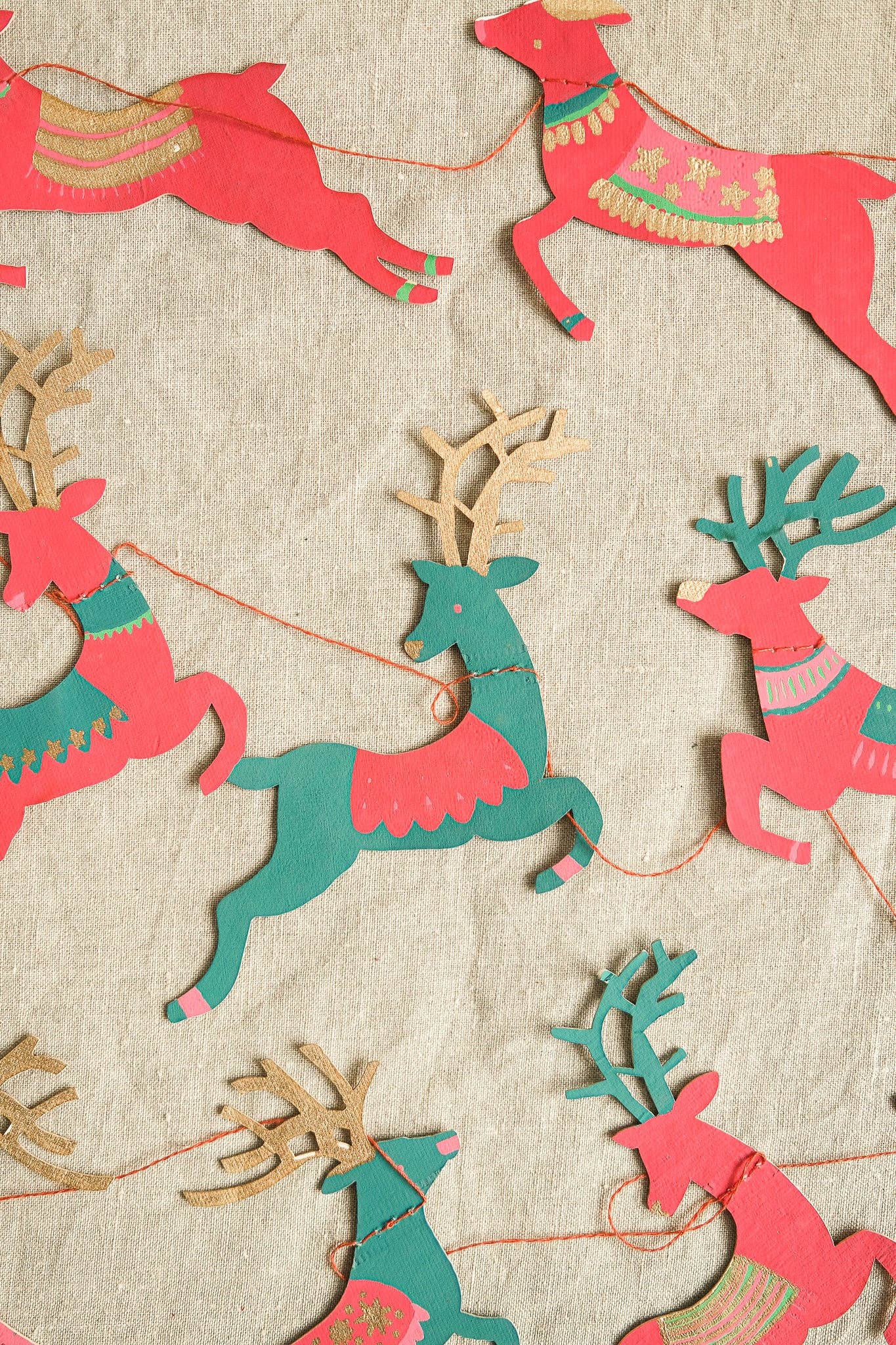 Bright Reindeer Sewn Garland - Violet Elizabeth - 