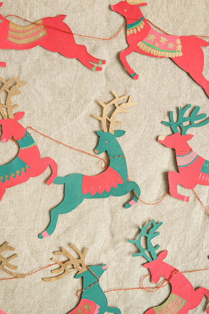 Bright Reindeer Sewn Garland - Violet Elizabeth - 
