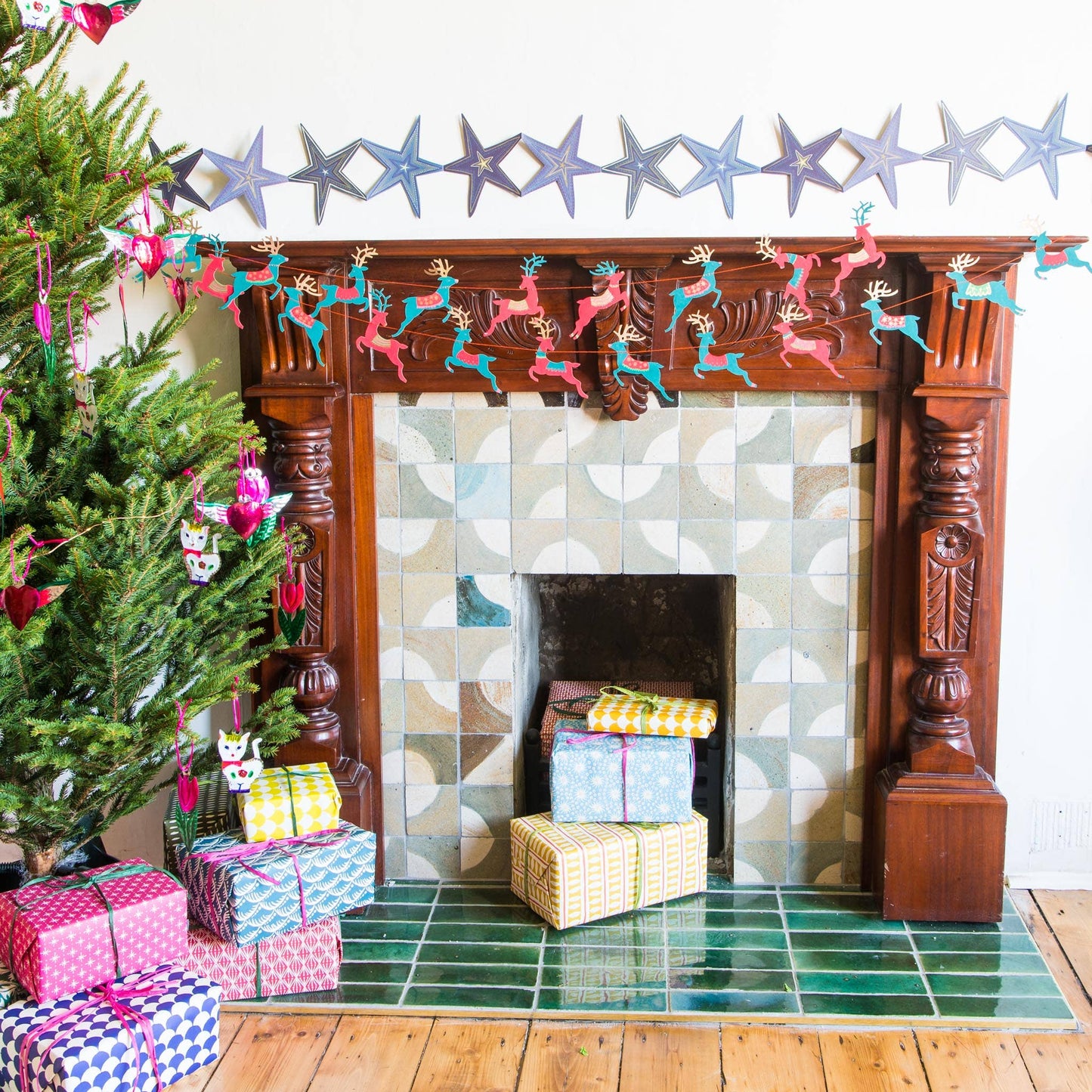 Bright Reindeer Sewn Garland - Violet Elizabeth - 