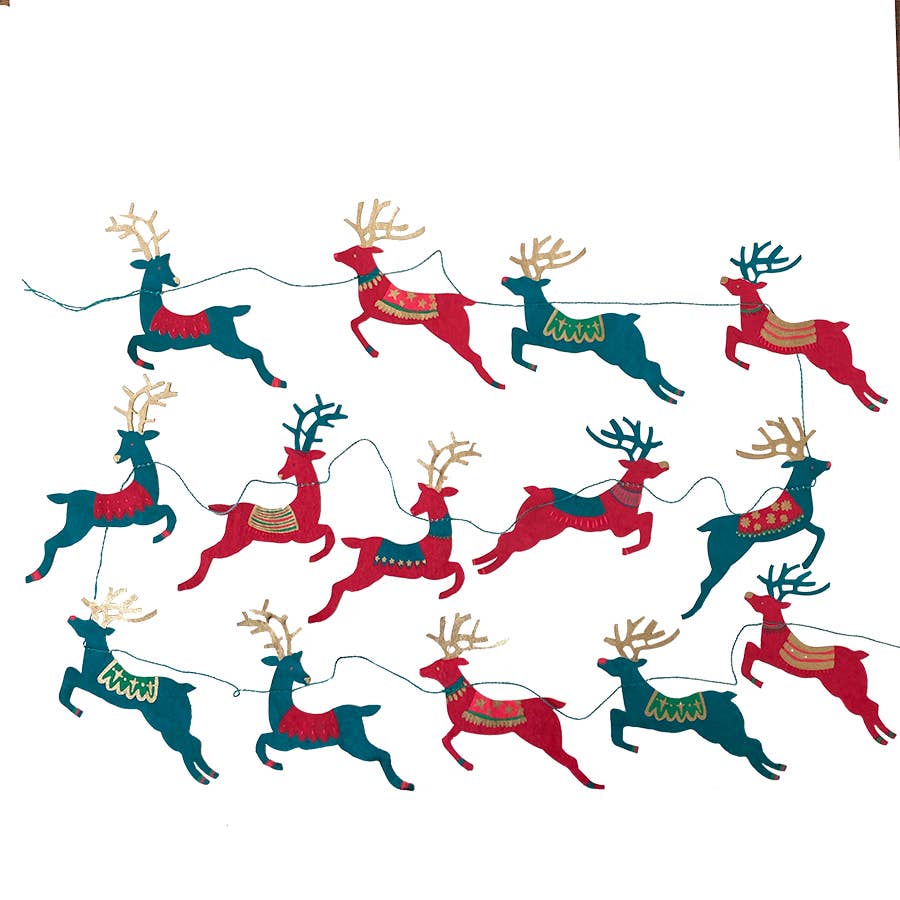 Bright Reindeer Sewn Garland - Violet Elizabeth - 