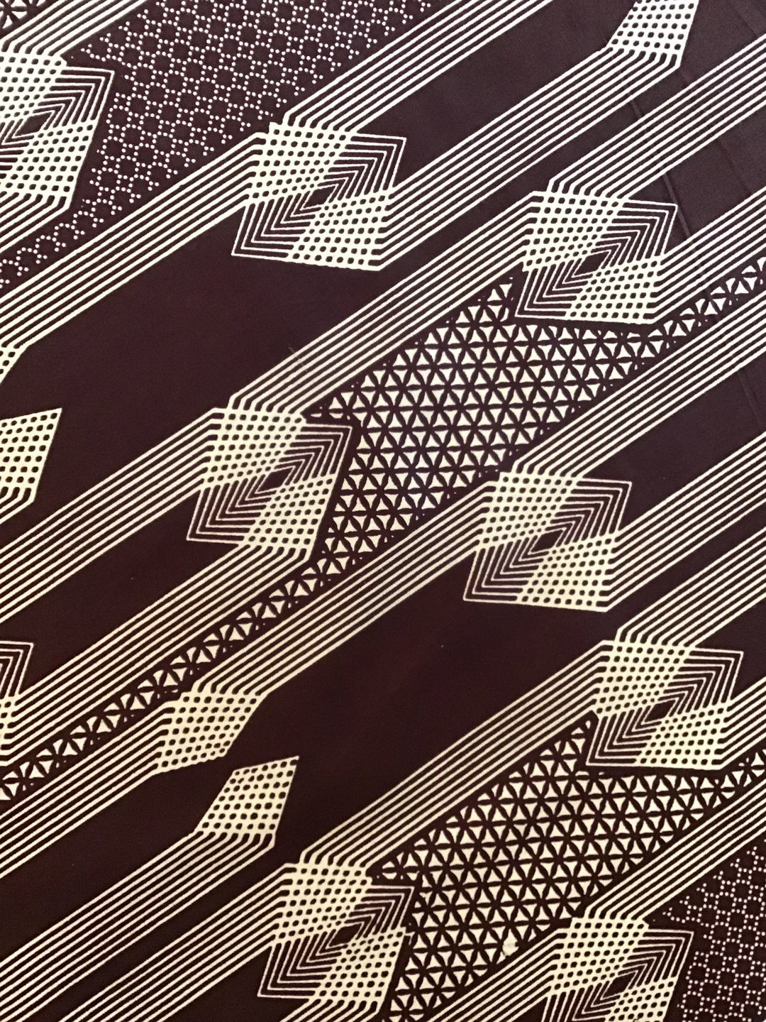 Brown diamond Wax print fabric - Violet Elizabeth - Haberdashery