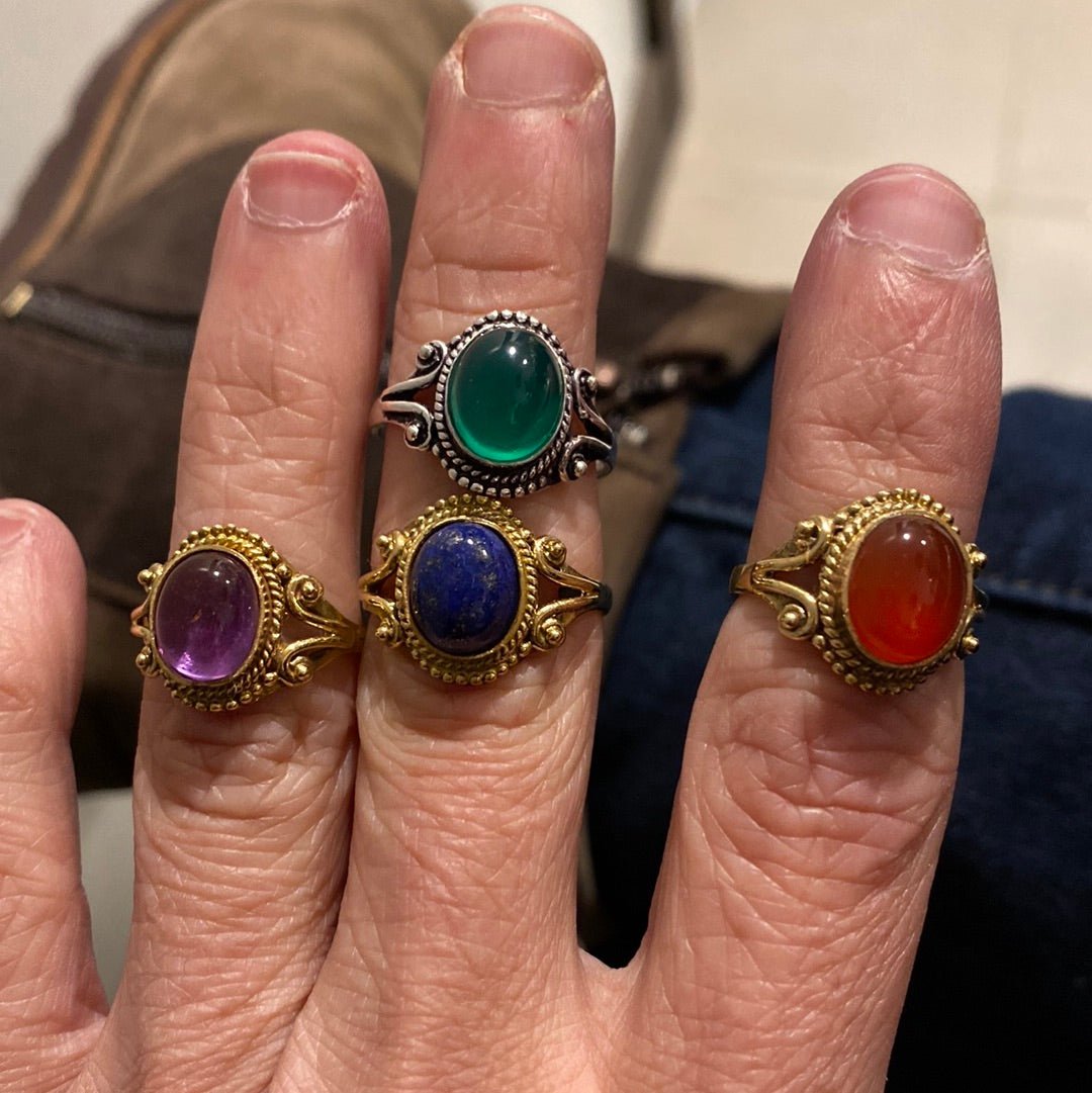 Calypso Silver Plated & Brass Ring: Various Stones - Violet Elizabeth - Jewellery