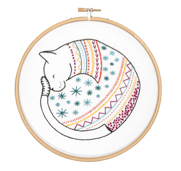 Cat Embroidery Kit | Complete Craft Kit for Beginners - Violet Elizabeth - Haberdashery