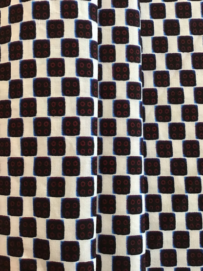 checker board Wax print fabric - Violet Elizabeth - Haberdashery