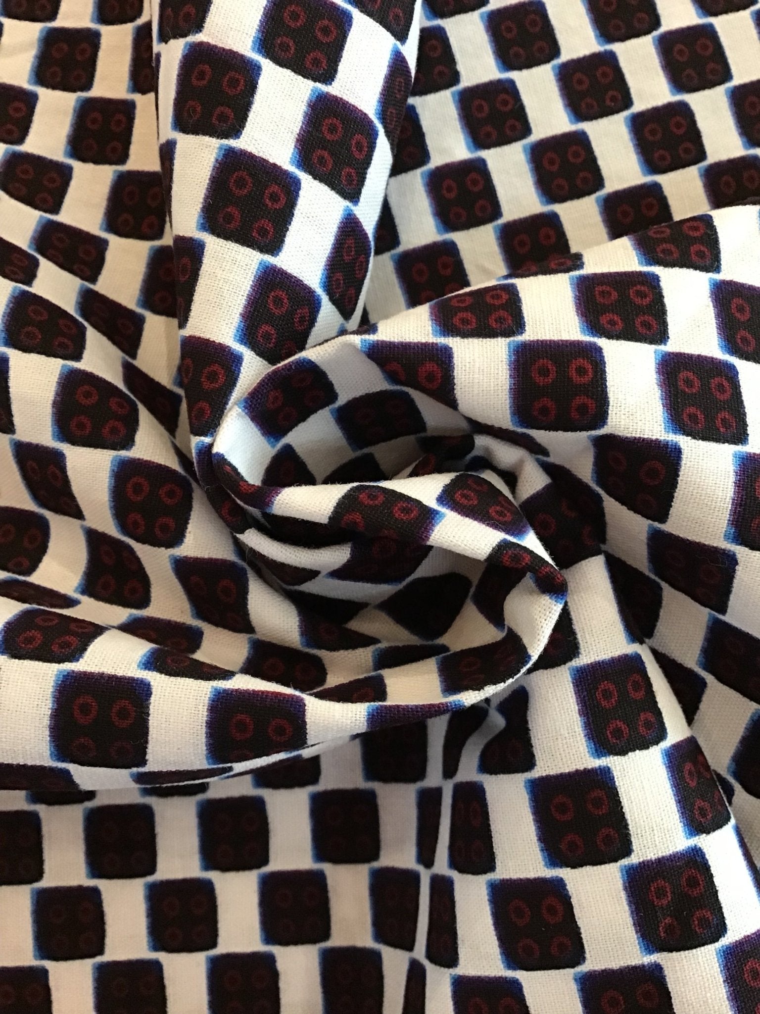 checker board Wax print fabric - Violet Elizabeth - Haberdashery