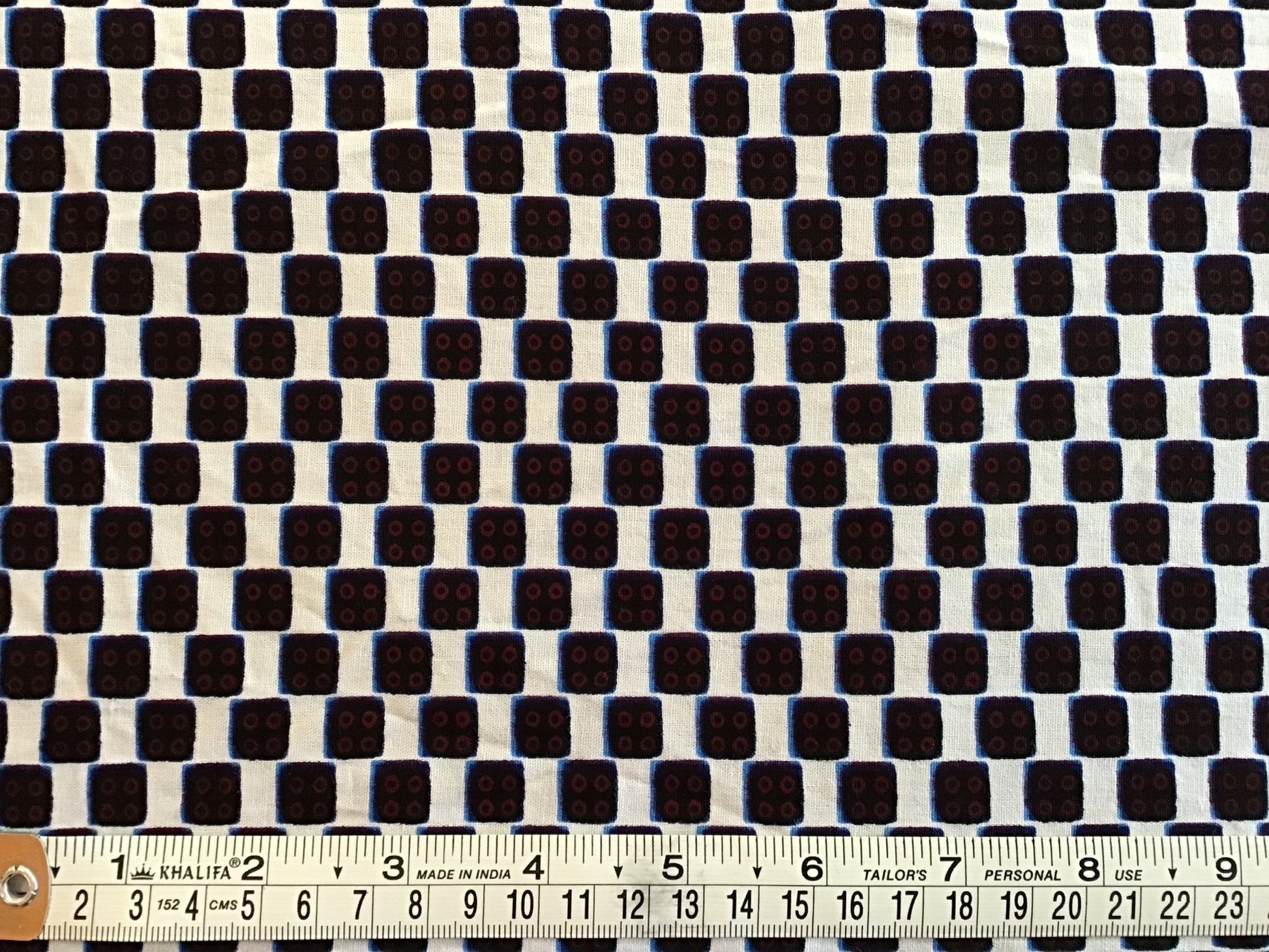 checker board Wax print fabric - Violet Elizabeth - Haberdashery