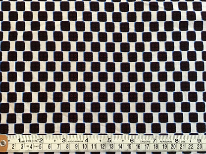 checker board Wax print fabric - Violet Elizabeth - Haberdashery