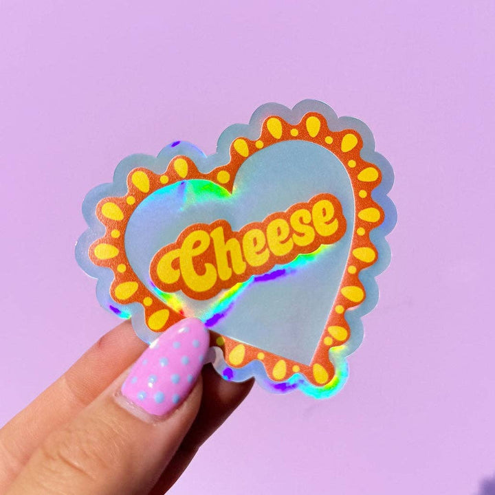 Cheese Frilly Heart Holographic Sticker - Violet Elizabeth - 