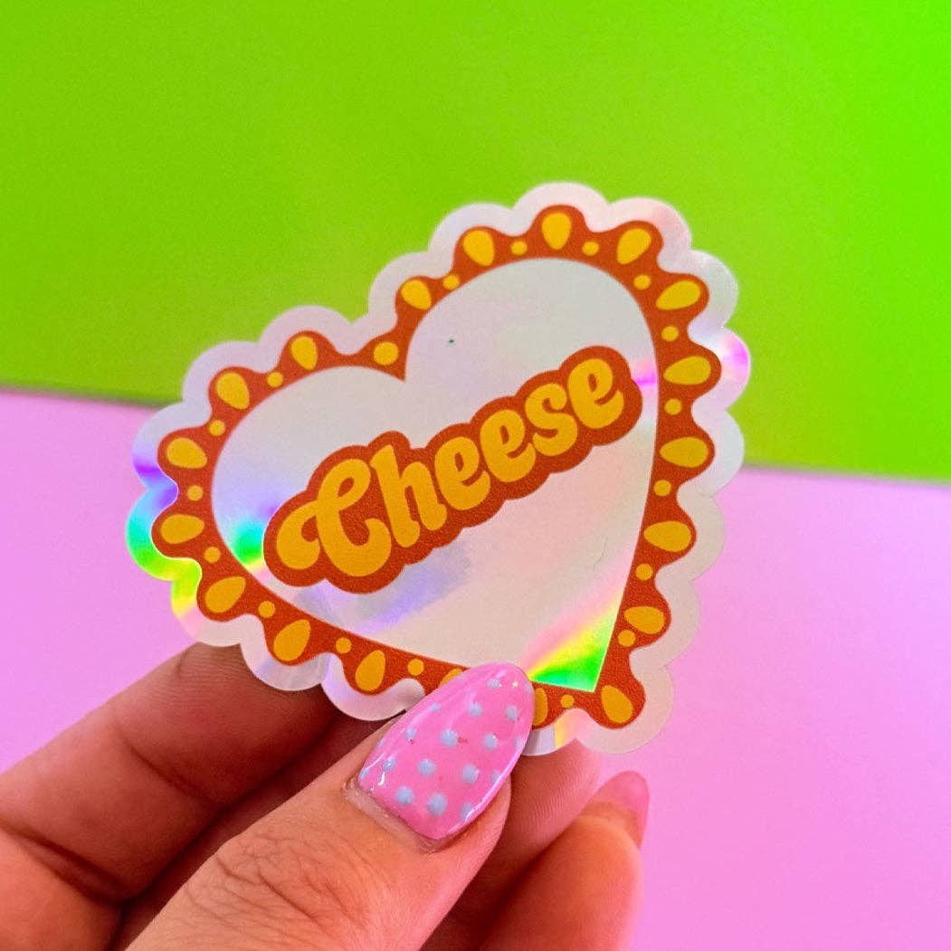 Cheese Frilly Heart Holographic Sticker - Violet Elizabeth - 