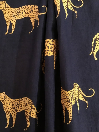 Cheetah Screen Printed Fabric 100% Cotton - Violet Elizabeth - Haberdashery