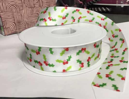 Christmas holly ribbon - Violet Elizabeth - Haberdashery